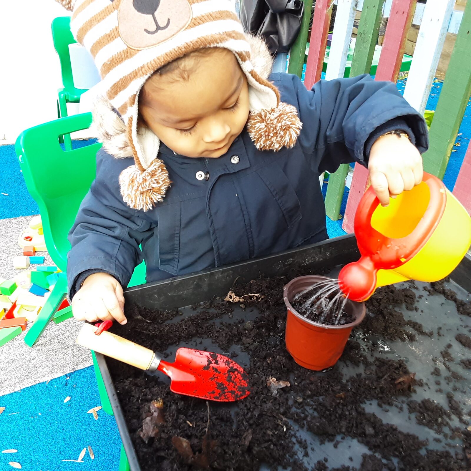 Children learning through play inside Harrow Weald Nursery Montessori classroom in Harrow Weald